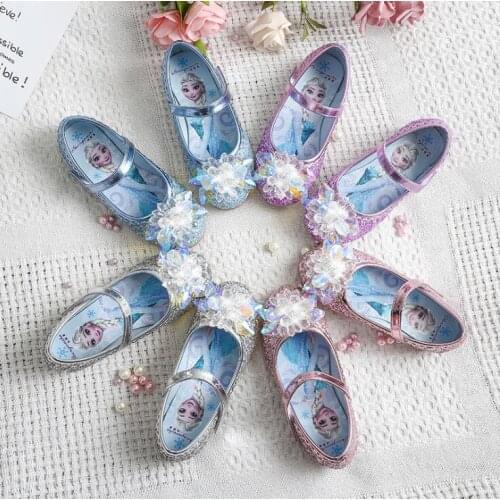 Disney Girls shoes Cartoon Elsa Kids Sneakers Frozen Shoes For Girls Sandals Flat Casual Princess Shoe