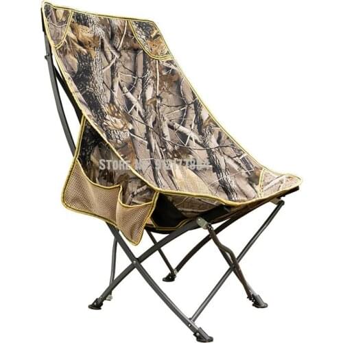 Outdoor portable folding chair high back fishing chair stool leisure beach lounge chair lunch break chair moon chair