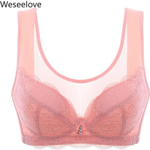 Weseelove 2020 New Lace Underwear Sexy Non-Steel Ring Underwear Push Up Comfortable Side Drawing Non-Sponge Bra for Women E74-3