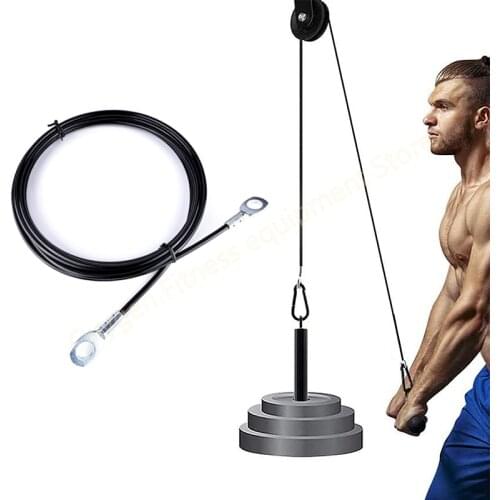 1.8M/2M/2.5M/3M/4M Workout Wire Rope Φ5mm Heavy Duty Steel Wirerope Lat Pulldown Rowing Machine Pulley Cable Machine Attachments