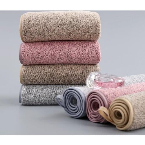 1Pcs Fast Drying Bathroom Supplies Face Towels 3Colors Soft Nice Gift for Household Hemming Design Coral Velvet 35*75cm
