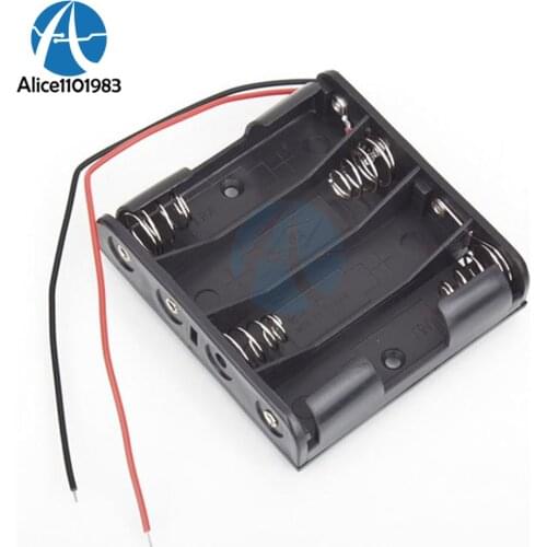 1PCS Plastic Battery Storage Case Box Holder For 4 X AA 4xAA 2A 6.0V Wire Leads for Soldering / Connecting Product Your Battery