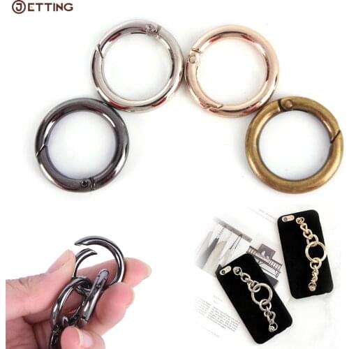 10Pcs/Bag Spring Alloy Round Ring Openable Keyring Leather Bag Belt Strap Chain Buckle DIY Snap Clasp Accessories
