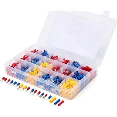1200Pcs/Set Assorted Electrical Wire Crimp Terminals Blue Red Yellow Insulated Spade Cable Connectors 22-10AWG