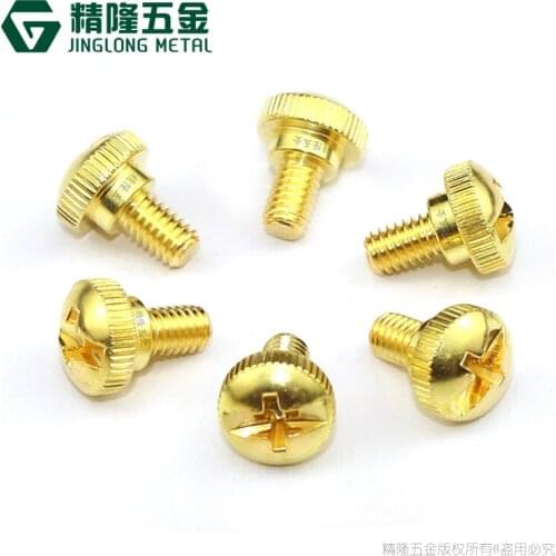 20pcs Knurling step Thumb screw M4 coin slot hand lock fixed compound plus minus slot hand tighten brass screw
