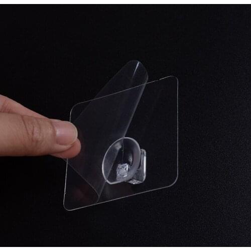 4Pcs/Set Transparent Seamless Self Adhesive Hook Load Bearing 2KG Waterproof Strong Stick Hook Bathroom Kitchen Wall Hanger