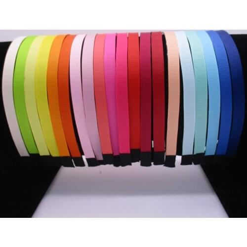 50pcs 10MM DIY Plastic hairband With Teeth Ribbon Covered Hair Band ABS Resin Headband For Children Girls Woman Hair Accessories