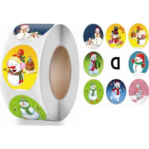 500pcs Christmas Theme Seal Labels Stickers Roll For Stationery Baking Package Hand Envelope Stationery Festival Decor DIY Gift