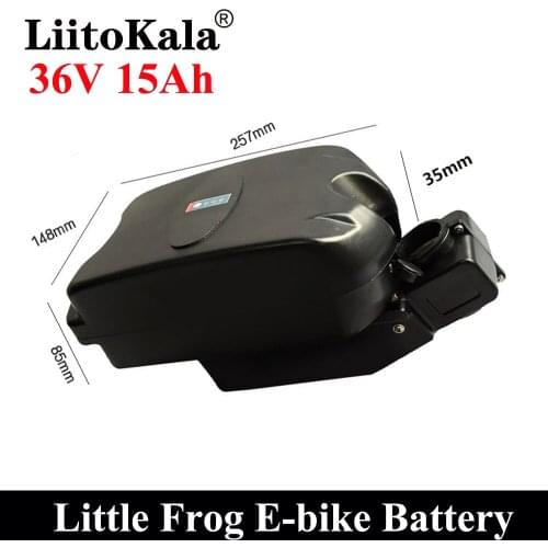 LiitoKala 36V 15Ah Electric Bicycle Battery Little Frog Under Seat Post Ebike Batteries Pack For 250W-500W Bafang Motor Kit