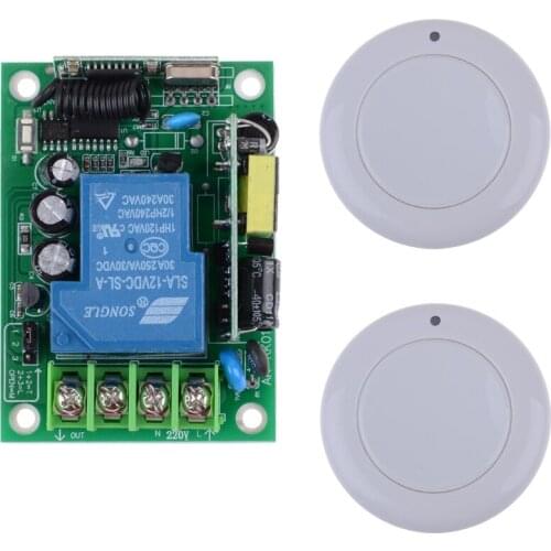 AC85V 110V 220V 250V 3000W RF Wireless Remote Control Lighting Switch System With 2PCS White Transmitter For Smart Home