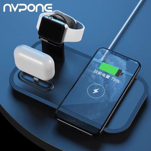 3 IN 1 Wireless Charger Pad For iPhone 12 11 Pro Xs Max 8 X Fast Wireless Charging Stand for Apple Watch 5 4 3 2 Airpods Pro 2
