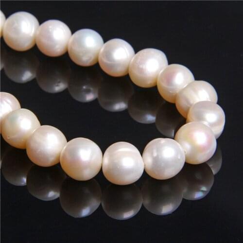 9-10mm Natural Pearl Grade AA Real Freshwater Pearl Beads Rare Potato Round Pearl Beads For Jewelry Making DIY Bracelet Necklace