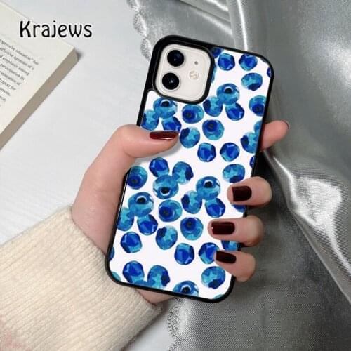 Krajews Blueberry coque Phone Case for iPhone 12 mini 5 6S 7 8 PLUS X XS XR 11 PRO MAX SE 2020 Back Cover Funda Shell