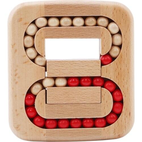Wooden Rolling Ball Scroll Bead Luban Lock Flat Kids Intelligence Toys Old Chinese Traditional Wooden Brain Teaser Puzzle Toy