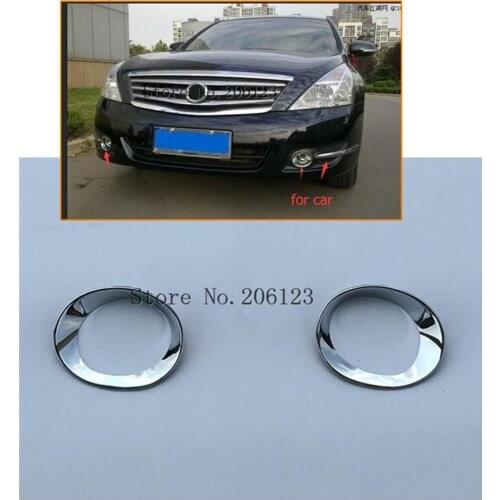 For Nissan Teana 2008 2009 2010 ABS Chrome Front Fog Light Cover Trim Car Styling Auto Exterior Accessories 2pcs/set