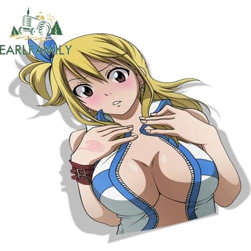 EARLFAMILY 13cm x 11.4cm Car Stickers for Fairy Tail Lucy Heartfilia Anime Vinyl JDM Rear Windshield Trunk Decal Car Accessories