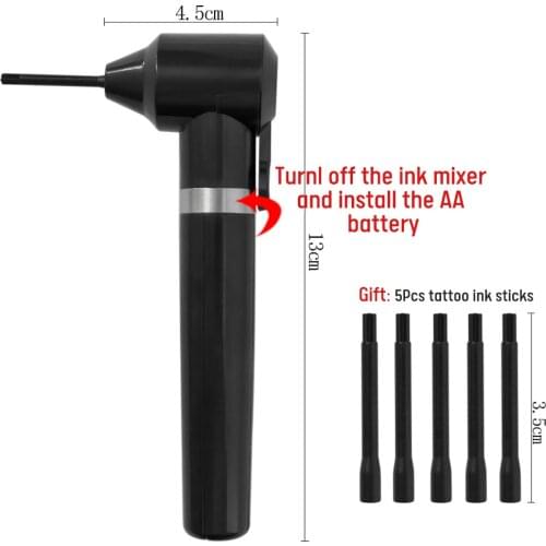 Electric Tattoo Ink Mixer Equipment Portable Tattoo Ink Plastic Blender with 5 Stirring Rods Can Mix Paint Colors Quickly