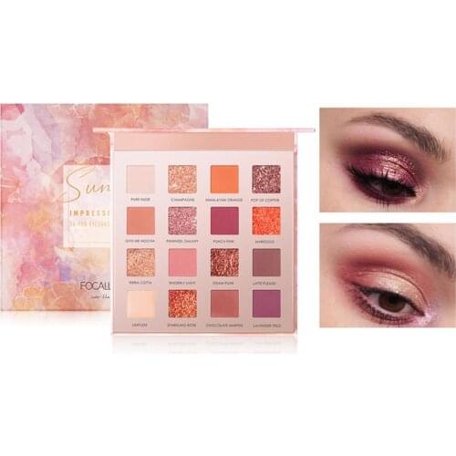 FOCALLURE 16 Colors New Sunrise Eye Shadow Glitter Matte Charming Eyeshadow Loose Powder Luxury Quality Palette Cosmetic gifts