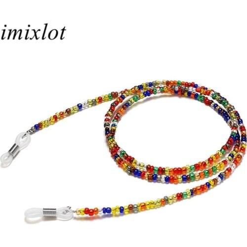 Imixlot Temperament Fashion Colorful Beaded Glasses Chain Women Men Anti-slip Eyeglass Lanyard Spectacles Cord Accessories