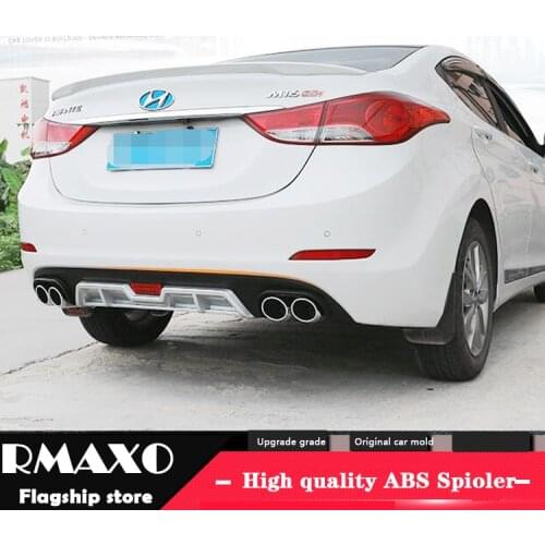 For Hyundai Elantra ABS Rear Bumper Diffuser Protector For 2012-2015 Elantra Body kit bumper rear Front shovel lip rear spoiler