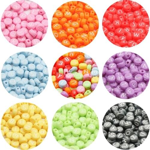 Candy Color Letter Acrylic Beads Round Flat Cube Loose Spacer Alphabet Beads For Jewelry Making Diy Handmade Bracelet Necklace