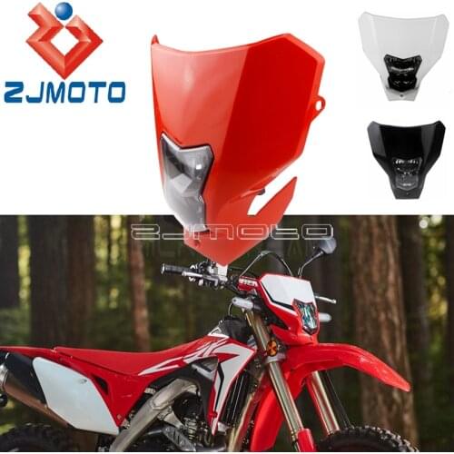 Red Headlamp Fairing For Honda CRF450L CRF450XR CRF450 2019 2020 Enduro Dirt Bike Homologated 12V LED Headlight Assembly Mask