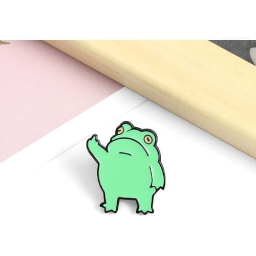 Creative cartoon frog shape metal enamel brooch cute fashion trend Brooch accessories give friends gifts
