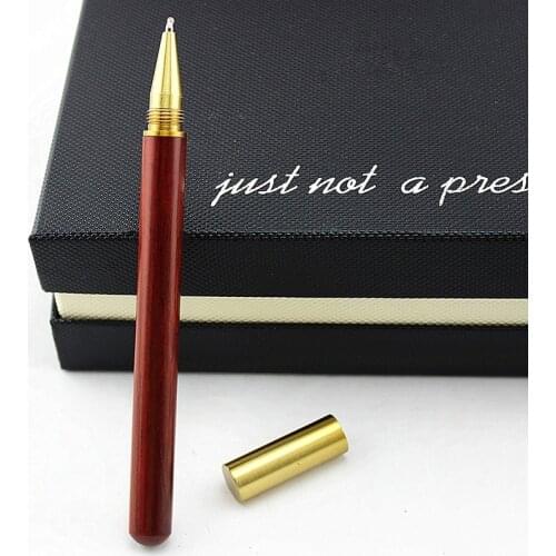 Creative Wood Body ballpoint pen ball pens Brass ball roller pen metal cap Stationery School supplies Canetas escolar 2026