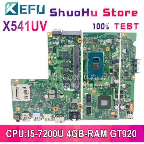 KEFU For ASUS X541UJ X541U F541U X541UV X541UVK I7-6500U 4GB GT920M-2G Laptop Motherboard Tested 100% Work Original Mainboard