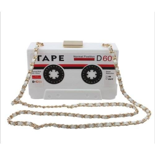 New fashion acrylic tape-type dinner clutch bag shoulder diagonal lady bag Box Clutch Evening Handbags Ladies Chain Shoulder Bag