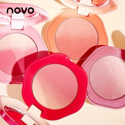NOVO 4 Color Gradient Face Mineral Pigment Blusher Smooth Easy To Color Waterproof Powder Delicate Blush Face Makeup Conto TSLM2