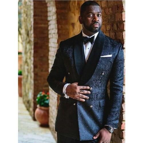 Linyixun 2018 Custom Slim Fit Side Slit Black Men Suits Shawl Lapel Groom Tuxedos Men Suits Man Business Party Suit Sets