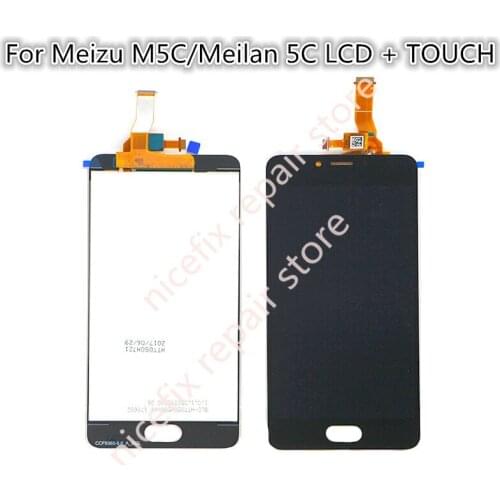 Original For Meizu M5C LCD m710h LCD Display Replacement+Touch Screen Digitizer Black White for meizu A5 5C LCD Free Shipping