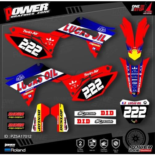 PowerZone Custom Team Graphics Backgrounds Decals Stickers Kit For HONDA 2018 2019 2020 CRF250R 2017 2018 2019 2020 CRF450 012