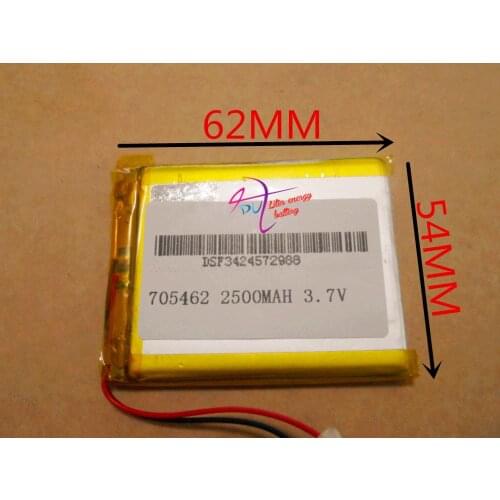 Tablet battery lithium polymer core 3.7V 705462 075462 2500mah with protection board