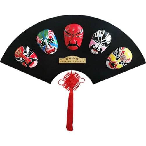 Peking opera facial makeup random pendant, extra large fan-shaped opera mask pendant, restaurant hot pot shop home decoration