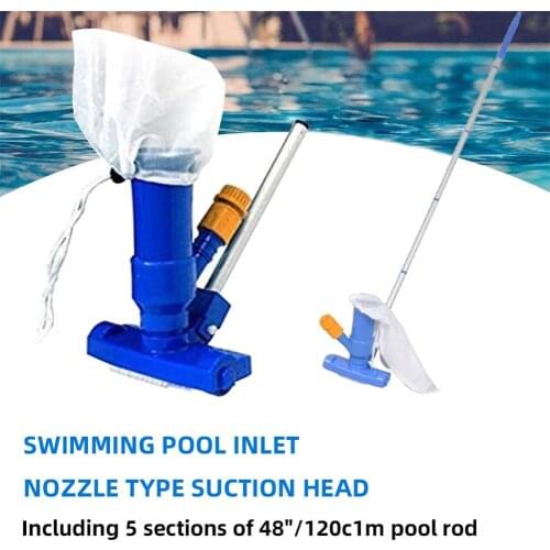 Portable Pool Vacuums Jet Underwater Cleaner With Mesh Bag, Brush Head Quick Hose Connector For Cleaning Small Swimming