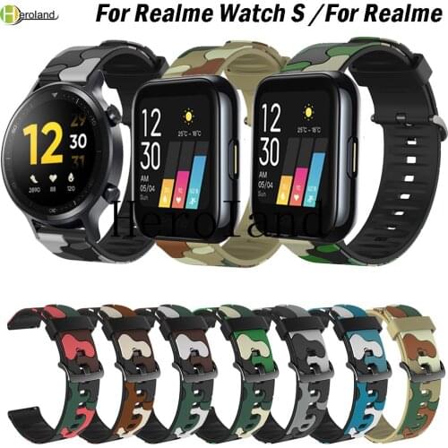 Silicone 20/22mm Watchstrap band For Realme Watch S / Haylou RT LS05S / Amazfit GTS 2 Sport Smart Wristband bracelet wriststrap