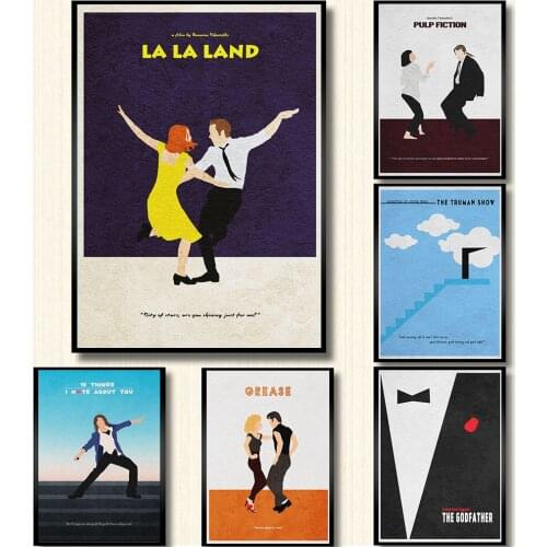Nordic Minimal Poster Pulp Fiction Music Prints Music Canvas Painting Abstract Dancing Girl Man Wall Art Pictures Bedroom Decor