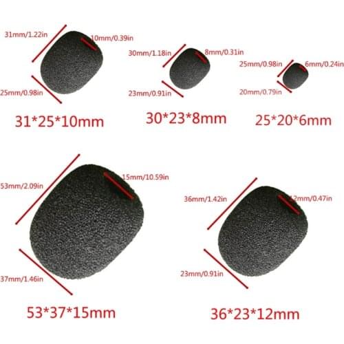 Headset Replacement Cover Gooseneck Sponge Foam Microphone Windscreen Protector 5 Sizes 10pcs