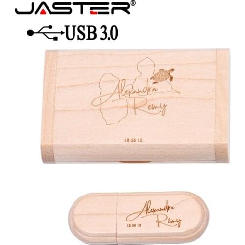 JASTER Eco-friendly Wood USB 3.0 4GB 8GB 16GB 32GB 64GB Custom LOGO (1pcs free logo) memorias bulk usb Record the best memories
