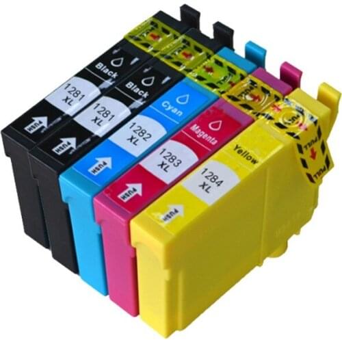YLC 5pk 12XL T1281-T1284 Compatible Ink Cartridge for Epson Stylus SX125 SX130 SX230 SX235W SX420W SX430W SX425W SX435W Printer
