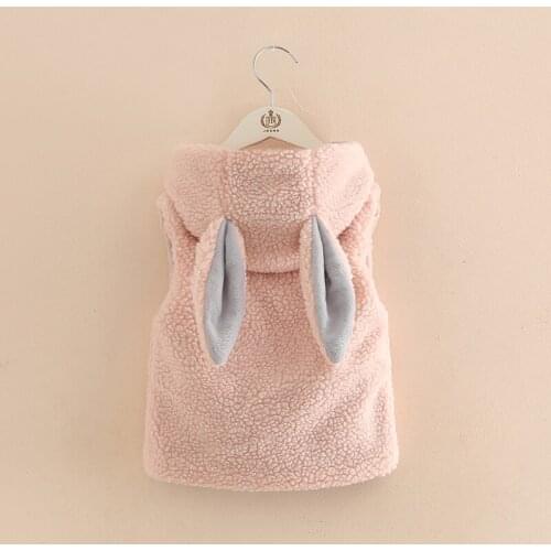 Baby Girls Vest Coat Winter Autumn Baby Girls Princess Coat Jacket Rabbit Ear Hooded Casual Waistcoats for Girl Infants Clothing