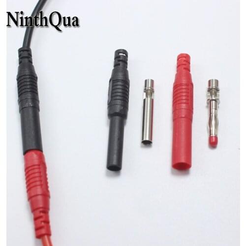 1pair Soldering Type 4mm Shrouded Banana Plug + jack Nickel Plated Brass Safety Stackable Connector 32A 1000V