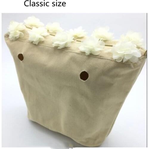 1 Piece New Waterproof Inner Lining Insert Fashion Zipper Pocket For Classic Mini for Obag Canvas Flower Design 2021