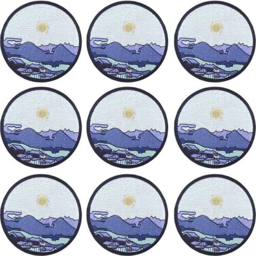 10Pcs/Set Outdoor Travel Embroidered Patch For Clothing Iron On DIY Embroidery Patches For Clothes Appliques For Badges Stripe