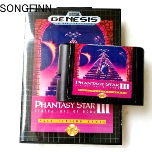 16 bit MD Memory Card With Box for Sega Mega Drive for Genesis Megadrive - Phantasy Star 3 III