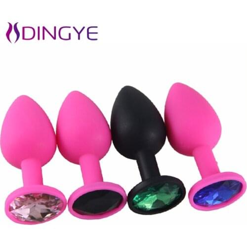 3*7CM NEW Silicone Toys Diamond Crystal Jewelry Butt Plugs Insert Stopper Dildo Sex Products for Men