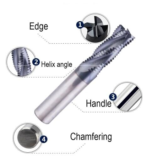 4 Flutes Milling tools Roughing End Mill cutter Rough cutter CNC router bits,3MM/4MM/6MM/8MM/10MM/12MM