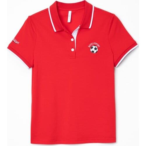 Baharcelin Summer Embroidery floral Polo Shirt Tops women Girl Turn-down Collar Short Sleeve sports casual Polo Top clothes